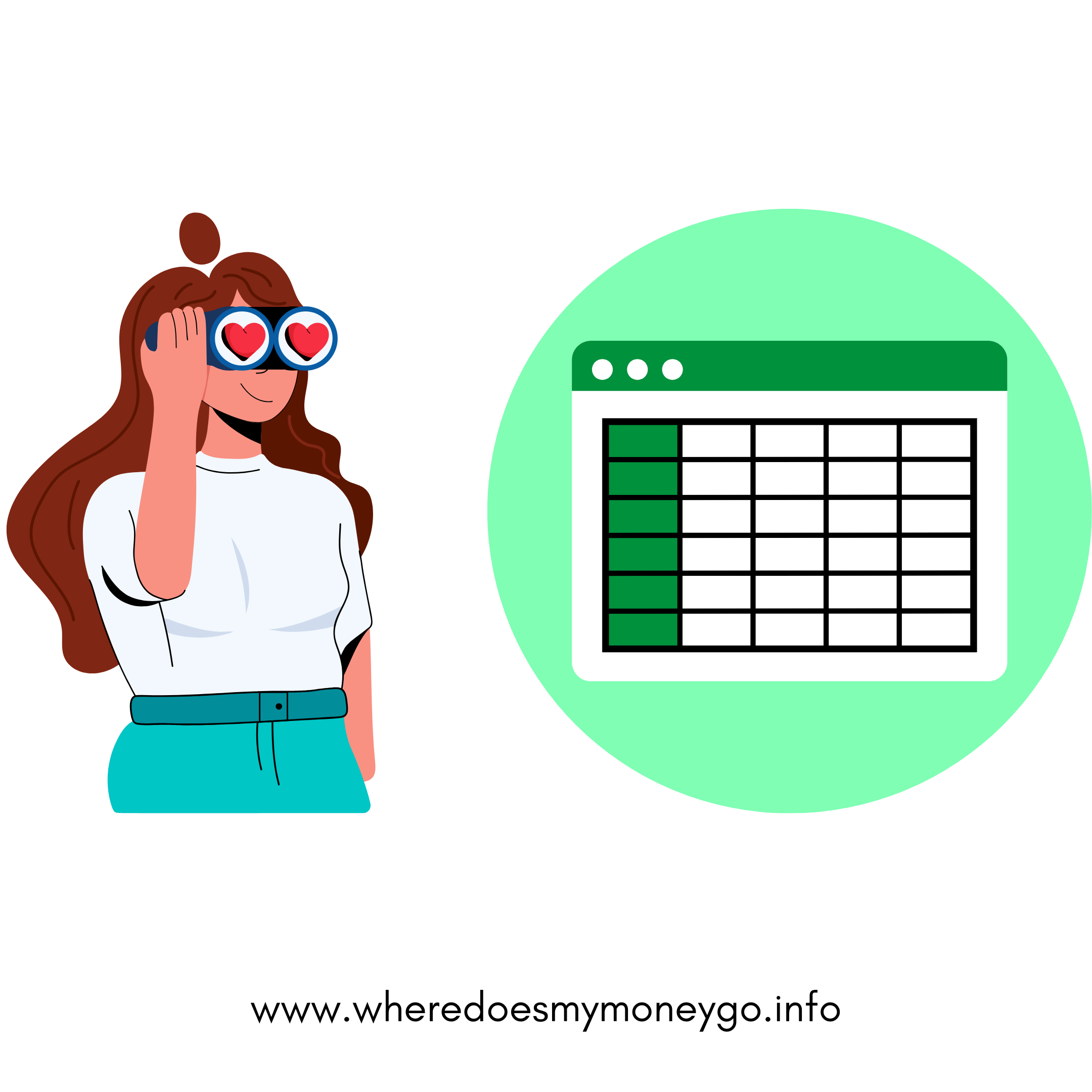 a girl looking at a cash flow table